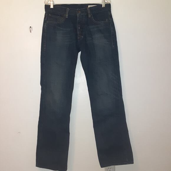 Vtg Polo Ralph Lauren Jeans 32X32 Mercer Mid Rise Straight Distressed Button Fly - Picture 1 of 12